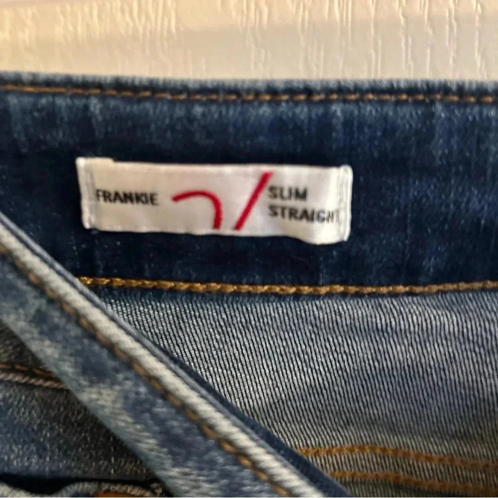 Vigoss Jeans Womens 30 Frankie Slim Straight Size 30 Distressed Button Fly NEW - Picture 6 of 11